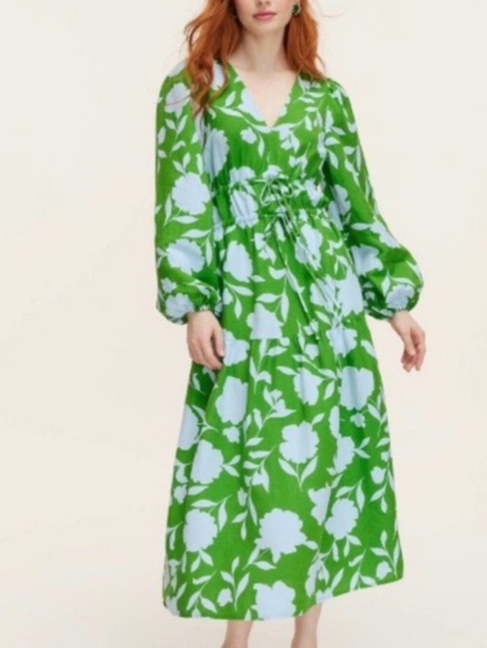 kate spade Green Midi Dress with White Floral Print